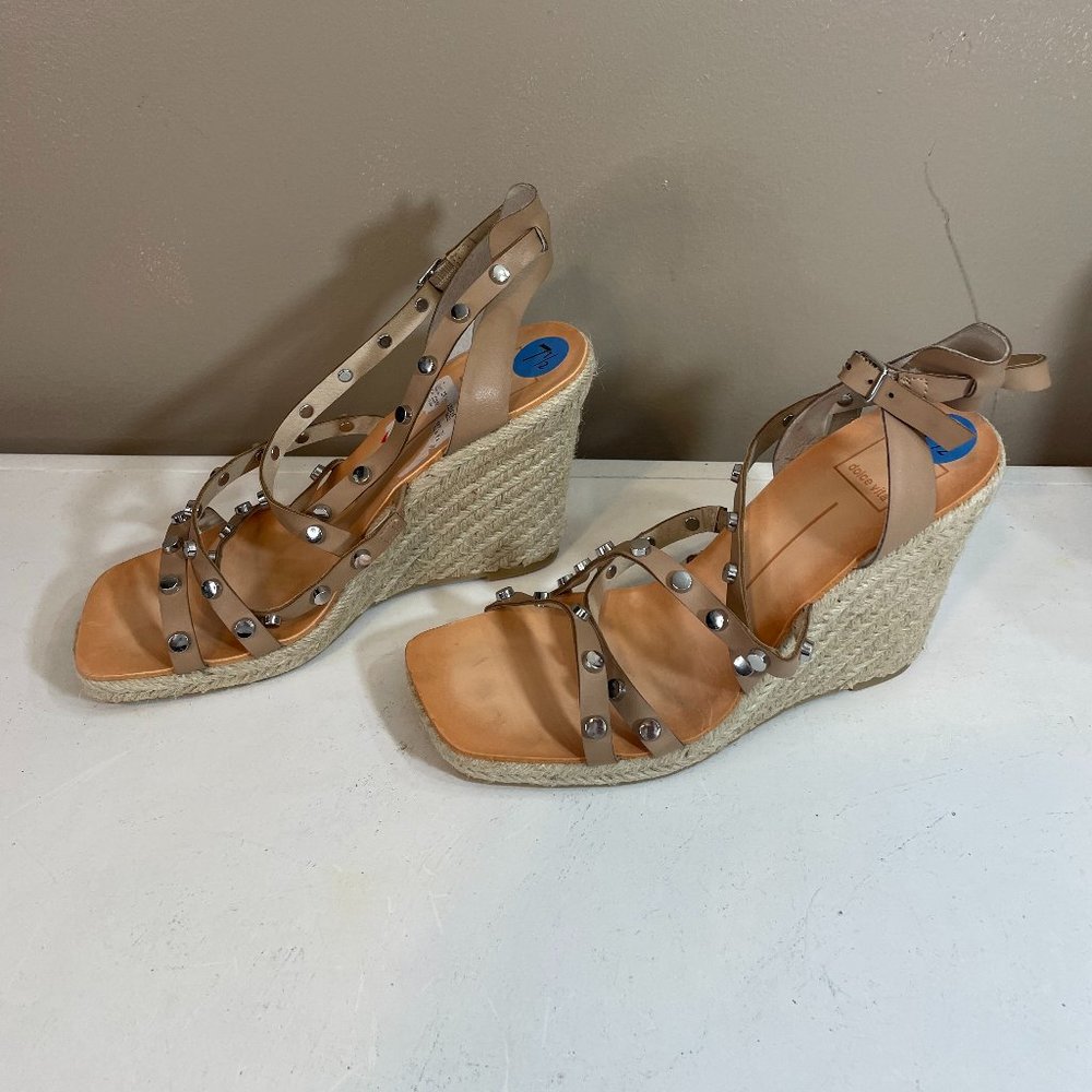 Dolce Vita Tan Wedges with Studded Straps